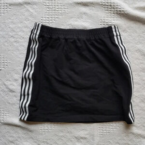 Goldie Black 3  White Stripped Cotton Mini Skirt